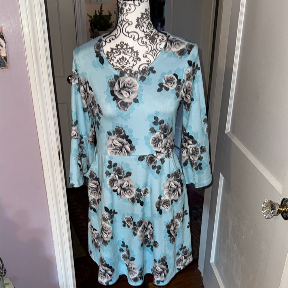 Justice Blue Floral Kids Casual Dress